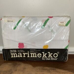 Marimekko Twin Flat Sheet‎ Snow Flower Print New Dan River NOS